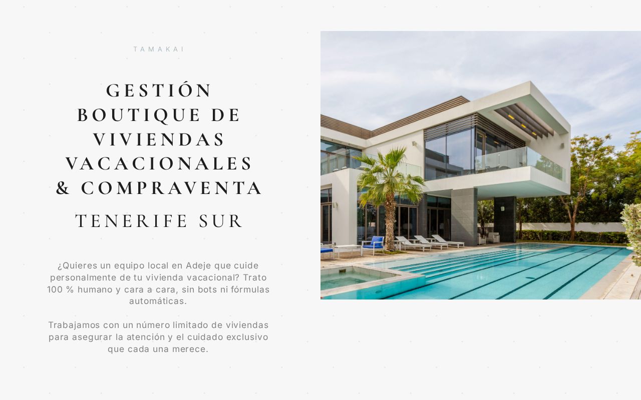 Tamakai Real Estate, servicios inmobiliarios en Adeje